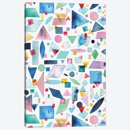 Geometric Pieces Multi Canvas Print #NDE36} by Ninola Design Canvas Art