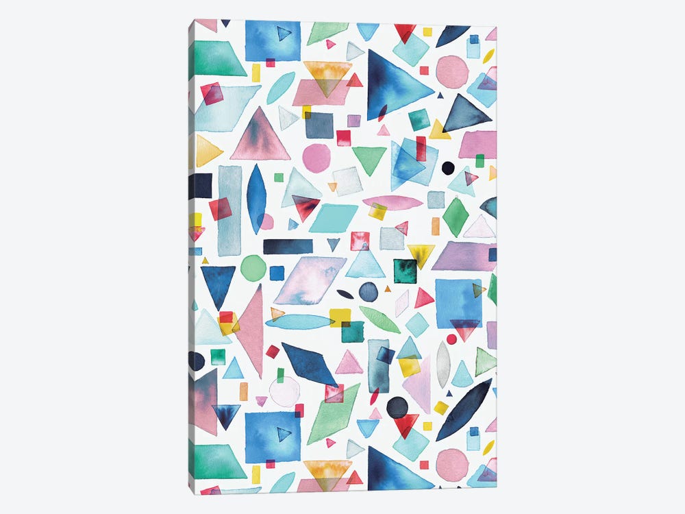 Geometric Pieces Multi by Ninola Design 1-piece Canvas Artwork