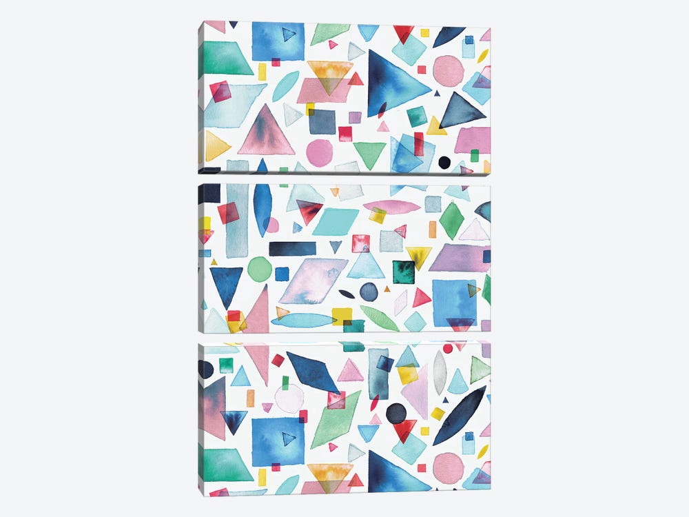 Geometric Pieces Multi by Ninola Design 3-piece Canvas Art