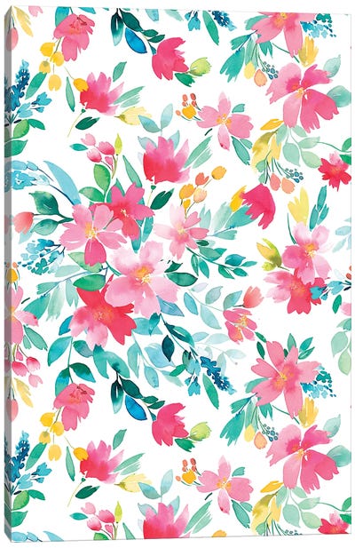 Summer Fresh Floral Bouquet Canvas Art Print - Ninola Design