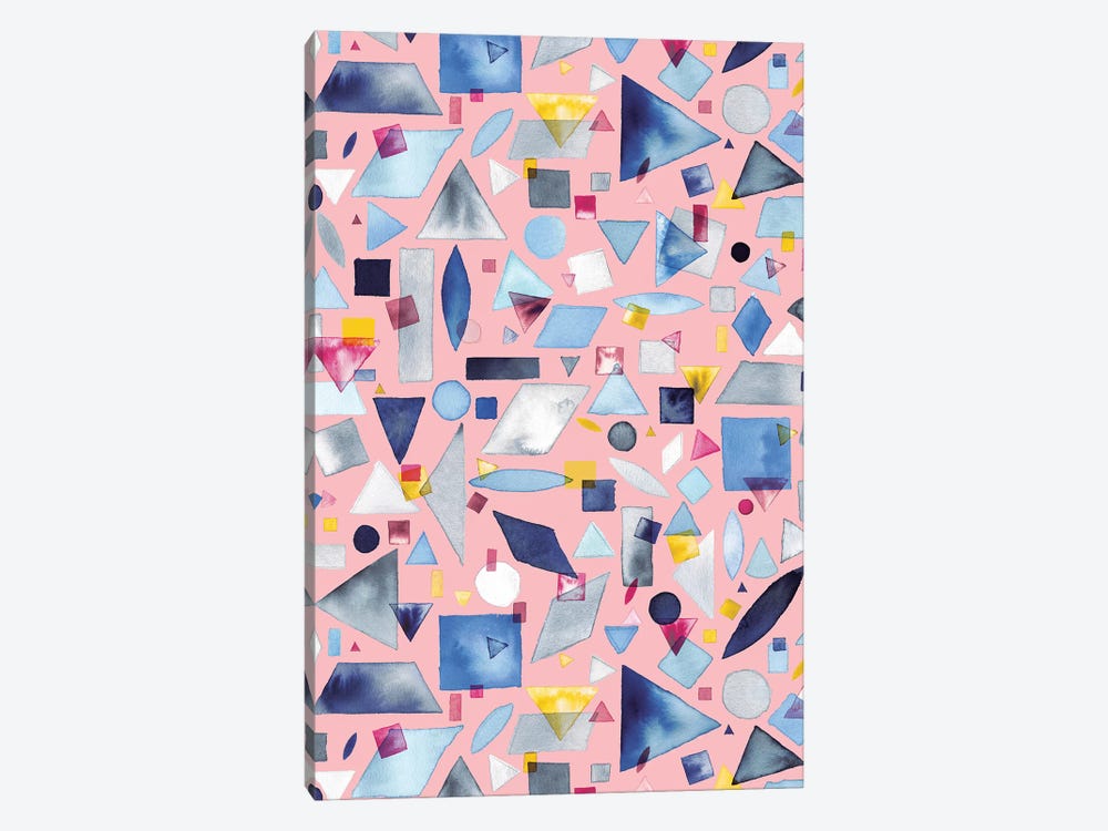 Geometric Pieces Pink by Ninola Design 1-piece Art Print