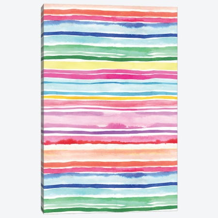 Summer Stripes Colorful Canvas Print #NDE380} by Ninola Design Canvas Artwork
