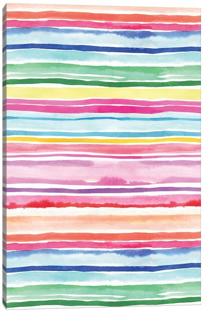 Summer Stripes Colorful Canvas Art Print - Ninola Design