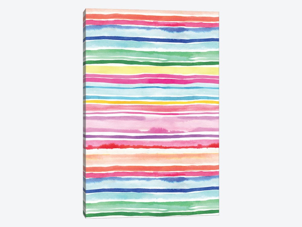 Summer Stripes Colorful by Ninola Design 1-piece Canvas Artwork