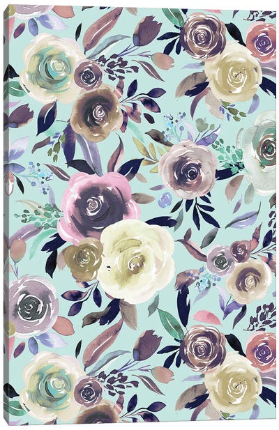 Sweet Romance Bouquet Pastel Canvas Art Print - Ninola Design