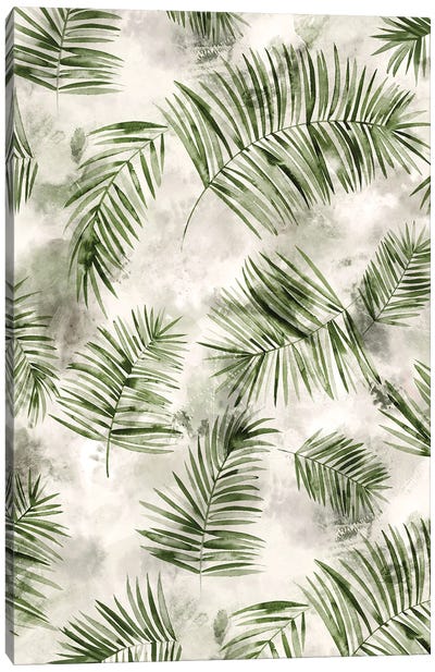 Botanical Palms Green Canvas Art Print - Ninola Design