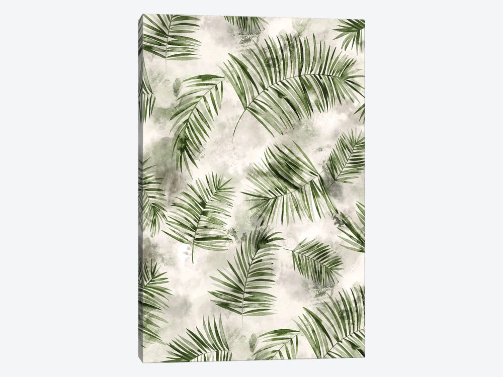 Botanical Palms Green by Ninola Design 1-piece Canvas Art Print