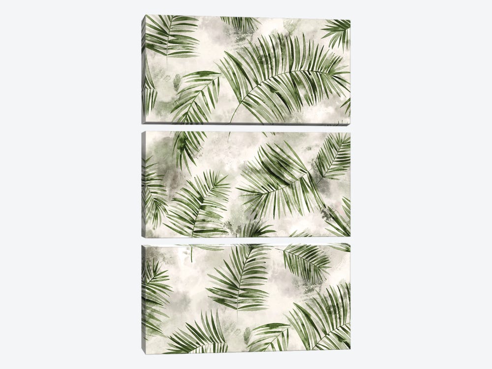 Botanical Palms Green by Ninola Design 3-piece Art Print