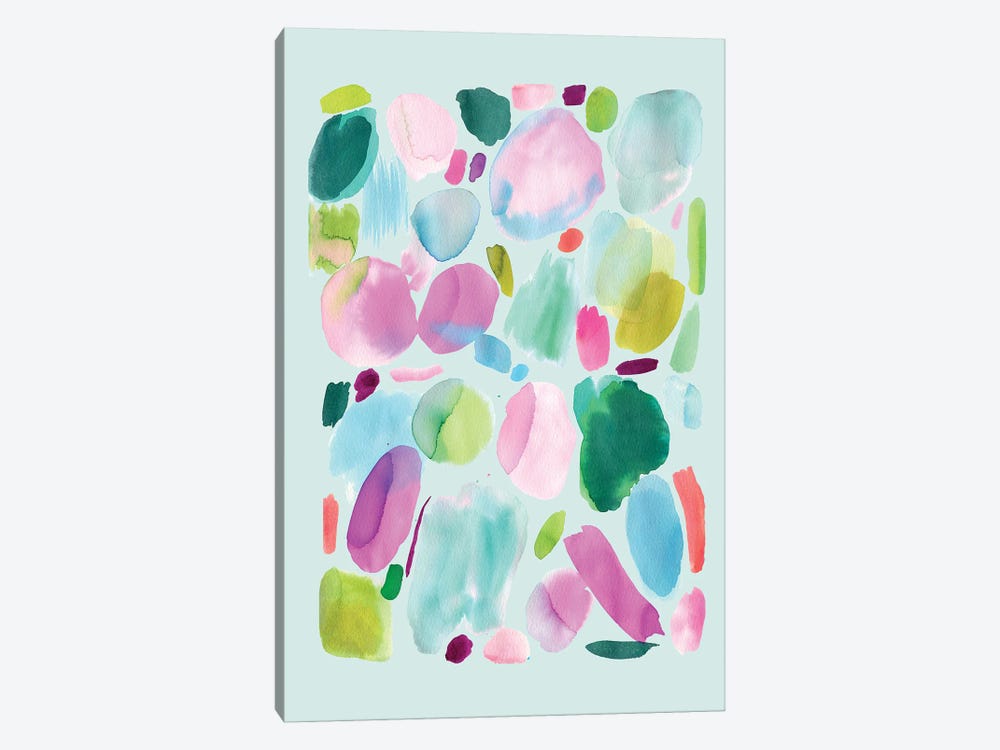 Abstract Palette Acid Pink Green by Ninola Design 1-piece Canvas Wall Art