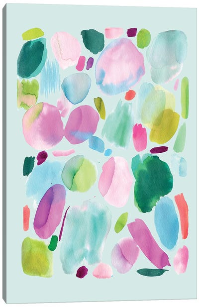 Abstract Palette Acid Pink Green Canvas Art Print - Ninola Design