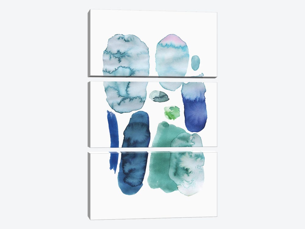 Abstract Scandinavian Palette Blue by Ninola Design 3-piece Canvas Art Print