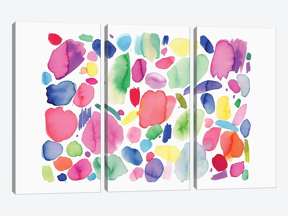 Abstract Summer Color Joyful by Ninola Design 3-piece Canvas Print
