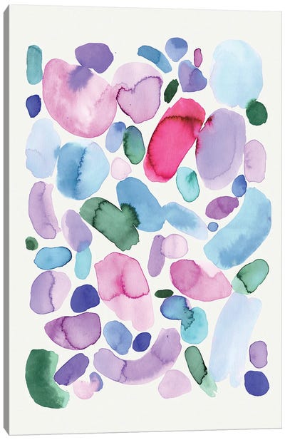 Watercolor Bohemian Palette Purple Canvas Art Print - Ninola Design