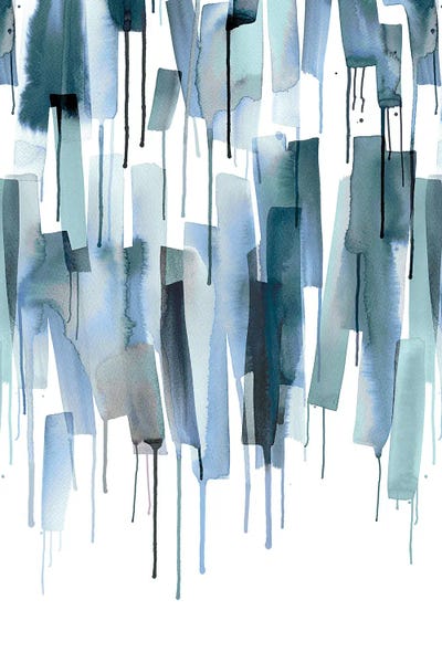 Scandinavian Office: Watery Scandinavian Stripes Blue by Ninola Design