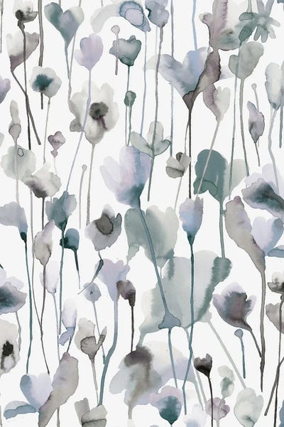 Floral & Botanical Patterns: Wild Summer Rustic Flowers Neutral Cold by Ninola Design