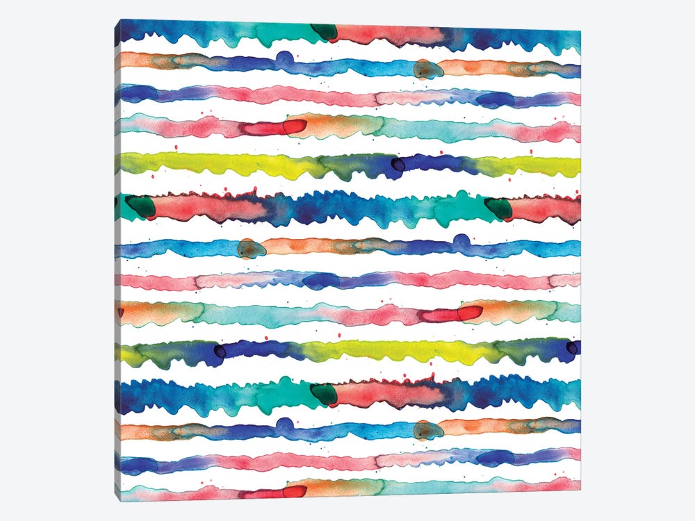 Gradient Watercolor Lines Blue by Ninola Design 1-piece Art Print