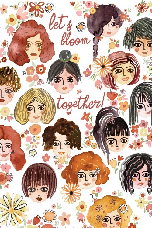 Women Blooming Together Feminism by Ninola Design wall art
