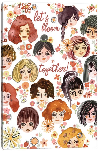 Women Blooming Together Feminism Canvas Art Print - Ninola Design