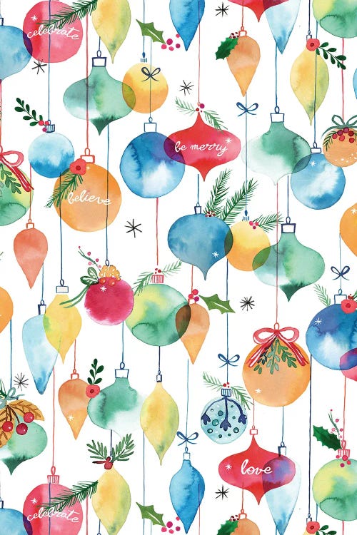 Christmas Baubles Peace by Ninola Design wall art