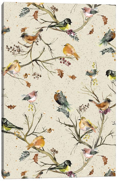 Forest Birds In Trees Canvas Art Print - Ninola Design