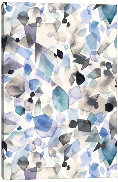 Minerals Crystals Gems Blue Canvas Art Print - Ninola Design