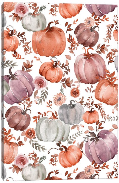 Pumpkins Cottagecore Fall Canvas Art Print - Ninola Design