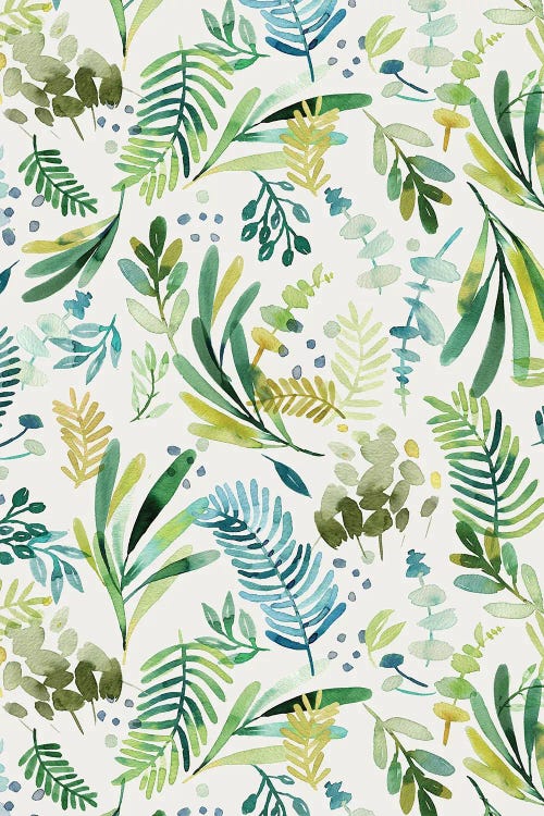 Tuscany Watercolor Olive Leaves by Ninola Design wall art