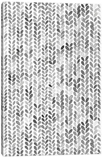 Winter Knitting Texture Gray Canvas Art Print - Ninola Design