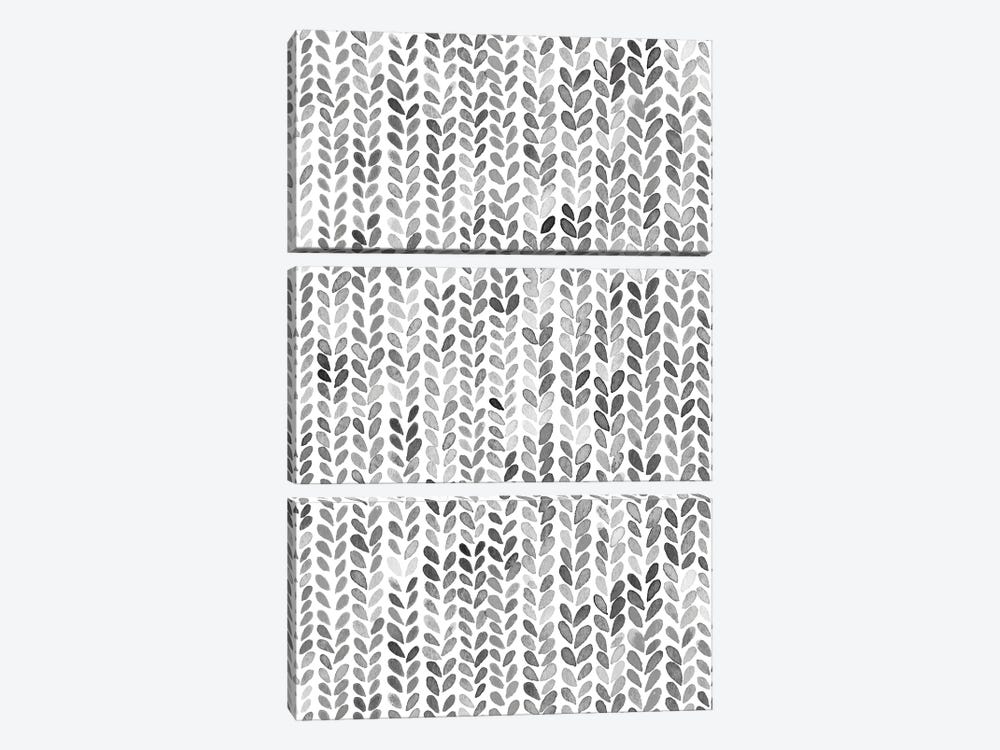 Winter Knitting Texture Gray by Ninola Design 3-piece Canvas Art Print