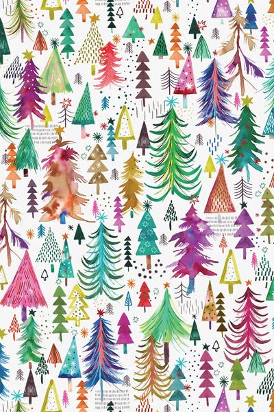 Ninola Design: Christmas Colorful Trees by Ninola Design