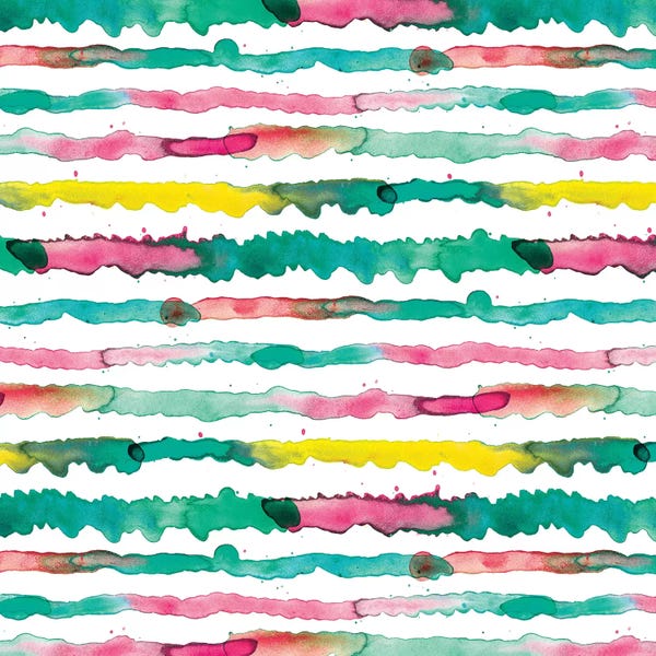 Stripes: Gradient Watercolor Lines Green by Ninola Design