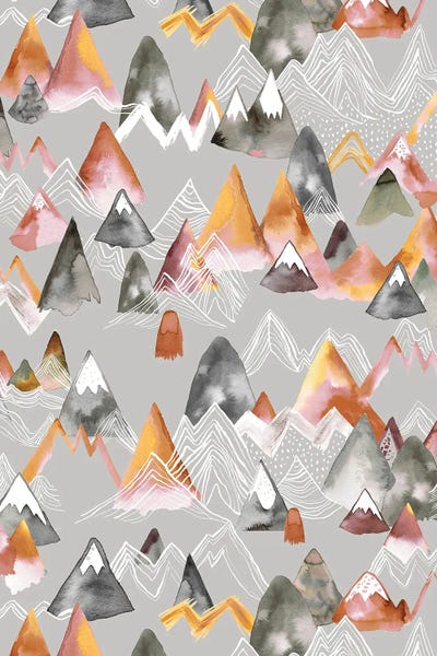 Magical Fall Mountains by Ninola Design framed canvas print