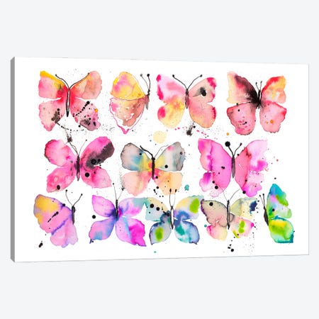 Artistic Butterflies Watercolor Canvas Print #NDE422} by Ninola Design Canvas Print