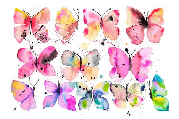 Animal Lover: Artistic Butterflies Watercolor by Ninola Design