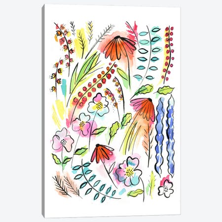 Artsy Flowers Canvas Print #NDE423} by Ninola Design Canvas Art Print