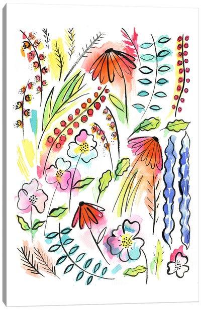 Artsy Flowers Canvas Art Print - Ninola Design