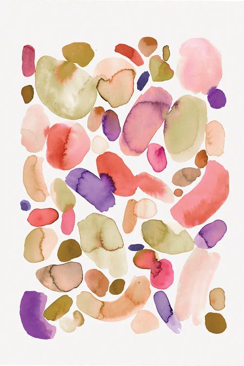 Bohemian Abstract Brushsoktres Red by Ninola Design wall art