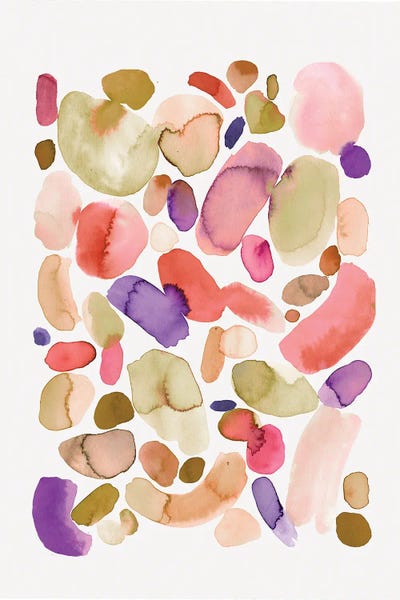 Ninola Design: Bohemian Abstract Brushsoktres Red by Ninola Design