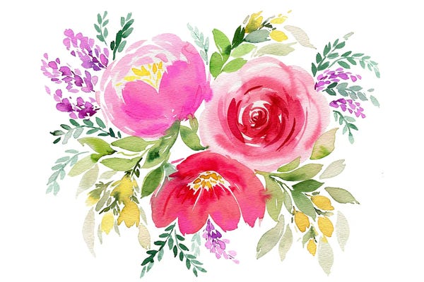 Ninola Design: Bouquet Romantic 3 Roses Pink by Ninola Design