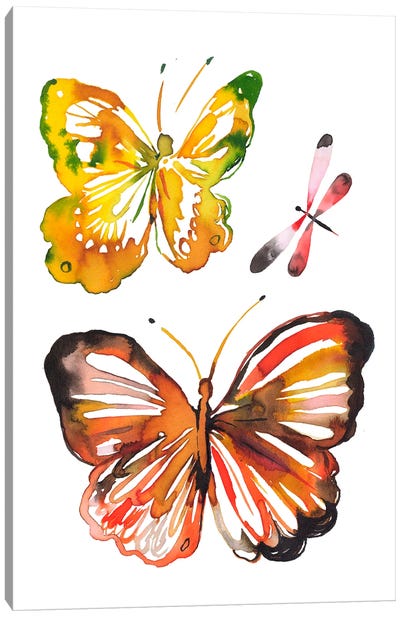 Butterfly Dragonfly Canvas Art Print - Ninola Design