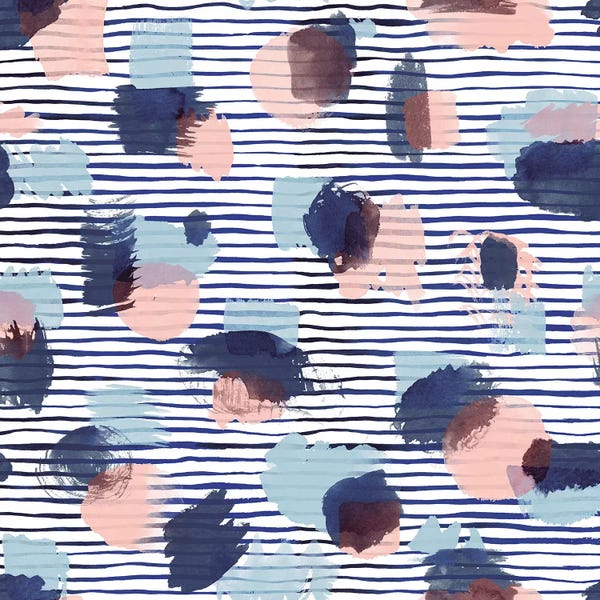 Stripes: Graphic Thoughts Navy by Ninola Design