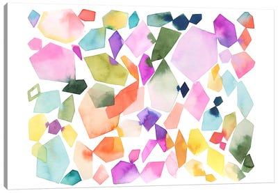Watercolor Crystals And Gems II Canvas Art Print - Ninola Design