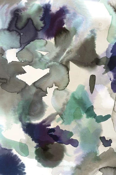 Ninola Design: Expressive Abstract Painting Aqua Blue by Ninola Design