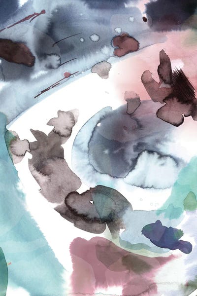 Ninola Design: Expressive Abstract Painting Blue Pink by Ninola Design