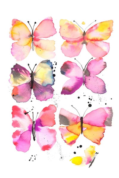 Y2K: Magic Butterflies Watercolor by Ninola Design