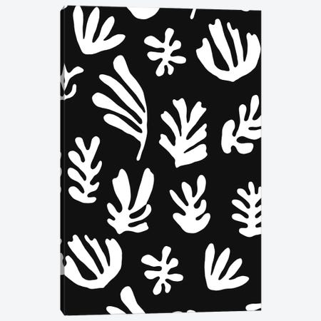 Matisse Scandi Leaves Black White Canvas Print #NDE454} by Ninola Design Art Print