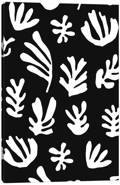Matisse Scandi Leaves Black White Canvas Art Print - Ninola Design