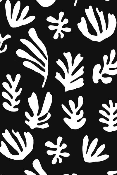 Ninola Design: Matisse Scandi Leaves Black White by Ninola Design