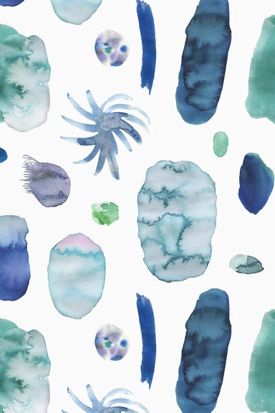 Minimal Neo Abstract Blue by Ninola Design framed canvas print