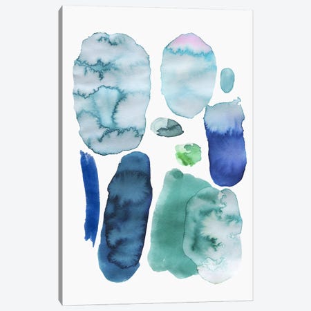 Scandi Abstract Strokes Blue Canvas Print #NDE461} by Ninola Design Art Print